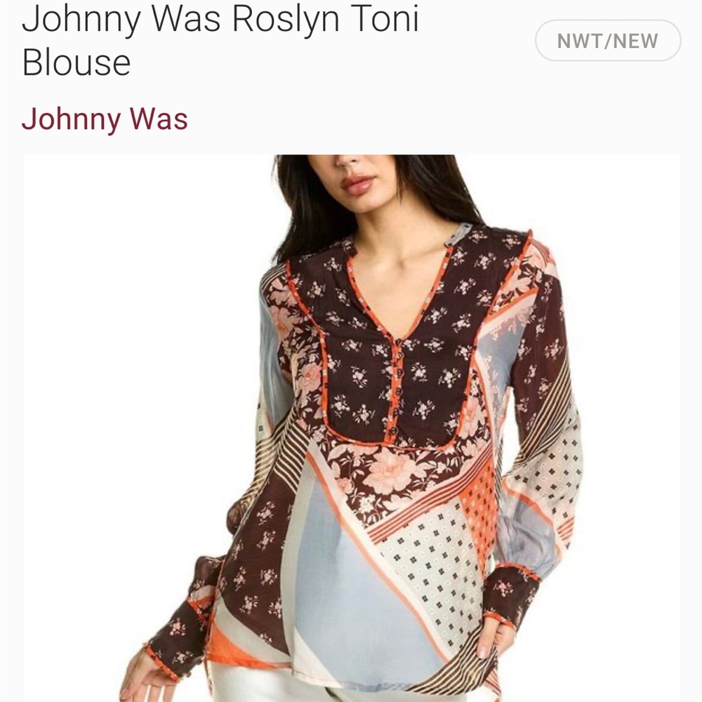 Brand New Johnny Was Blouse with tags Size M